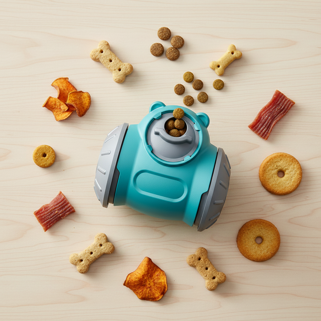 Hundetumbler flat lay turkis