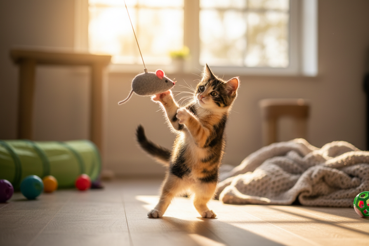 Søt katt som leker